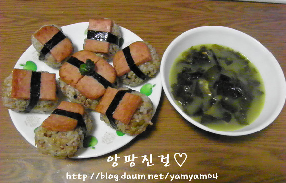 남은잡채를 활용한 스팸잡채주먹밥~
