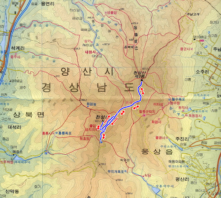 천성산(원효봉) ~ 천성산2봉(비로봉)
