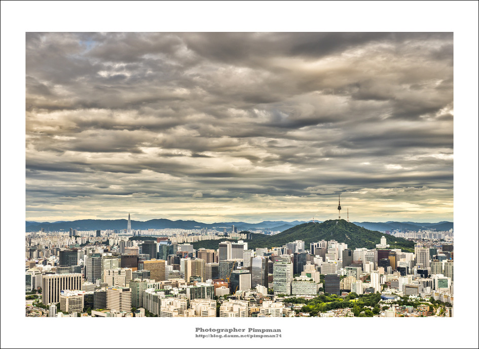 2018-07-06 (서울 종로구  인왕산에서 본흐린날 서울풍경) - 남산, 타임스택, 서울 낮과 밤의 파노라마